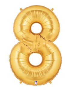 LRG SHP NUMBER 8 GOLD MEGALOON 34" (PKG)