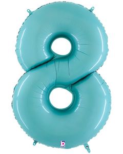 LRG SHP NUMBER 8 PASTEL BLUE MEGALOON 34" (PKG)