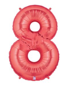 LRG SHP NUMBER 8 RED MEGALOON 34" (PKG)
