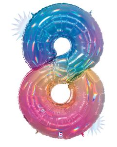 LRG SHP NUMBER 8 OPAL MEGALOON 34" (HOLO)(PKG)