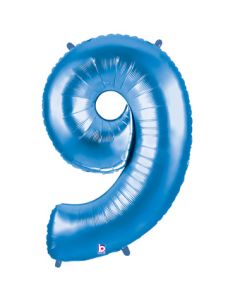 LRG SHP NUMBER 9 BLUE MEGALOON 34" (PKG)