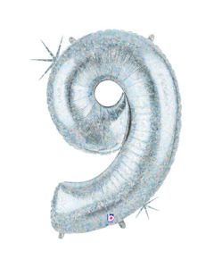 LRG SHP NUMBER 9 HOLOGRAPHIC MEGALOON 34" (PKG)