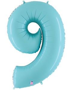 LRG SHP NUMBER 9 PASTEL BLUE MEGALOON 34" (PKG)