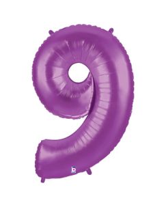 LRG SHP NUMBER 9 PURPLE MEGALOON 34" (PKG)