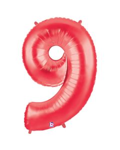 LRG SHP NUMBER 9 RED MEGALOON 34" (PKG)