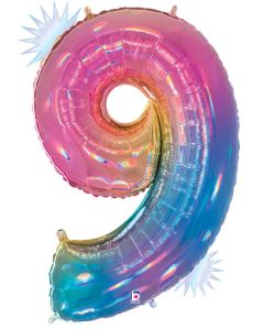 LRG SHP NUMBER 9 OPAL MEGALOON 34" (HOLO)(PKG)