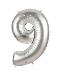LRG SHP NUMBER 9 SILVER MEGALOON 34" (PKG)