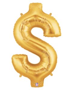 LRG SHP DOLLAR SIGN ($) GOLD MEGALOON 34" (PKG)