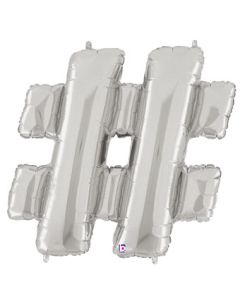 LRG SHP HASHTAG (#) SILVER MEGALOON 34" (PKG)(D) sale