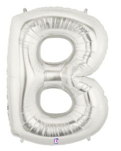 LRG SHP LETTER B SILVER MEGALOON 34" (PKG)