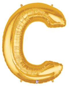 LRG SHP LETTER C GOLD MEGALOON 34" (PKG)