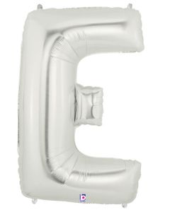 LRG SHP LETTER E SILVER MEGALOON 34" (PKG)