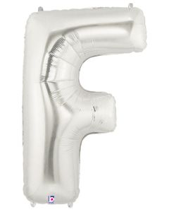 LRG SHP LETTER F SILVER MEGALOON 34" (BAG)(D)