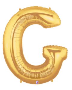 LRG SHP LETTER G GOLD MEGALOON 34" (PKG)