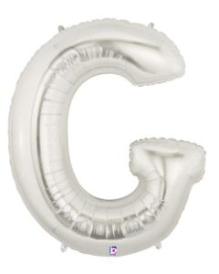 LRG SHP LETTER G SILVER MEGALOON 34" (PKG)