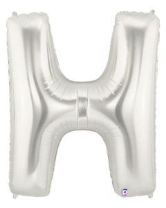LRG SHP LETTER H SILVER MEGALOON 34" (PKG)