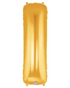 LRG SHP LETTER I GOLD MEGALOON 34" (BAG)(D)