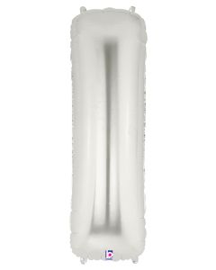 LRG SHP LETTER I SILVER MEGALOON 34" (PKG)