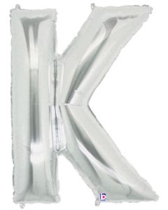 LRG SHP LETTER K SILVER MEGALOON 34" (PKG)
