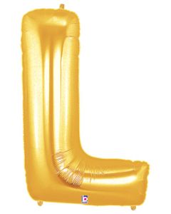 LRG SHP LETTER L GOLD MEGALOON 34" (PKG)
