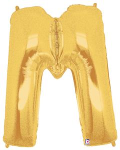LRG SHP LETTER M GOLD MEGALOON 34" (PKG)