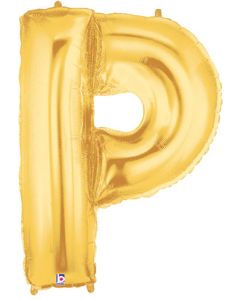 LRG SHP LETTER P GOLD MEGALOON 34" (PKG)