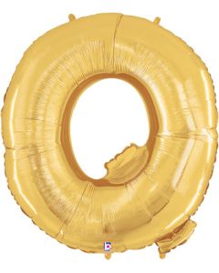 LRG SHP LETTER Q GOLD MEGALOON 34" (PKG)