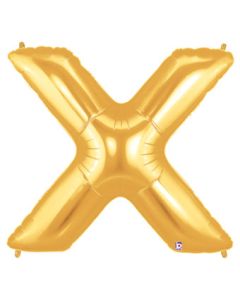 LRG SHP LETTER X GOLD MEGALOON 34" (PKG)
