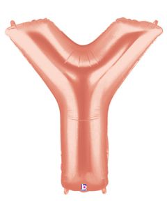 LRG SHP LETTER Y ROSE GOLD MEGALOON 34" (PKG)