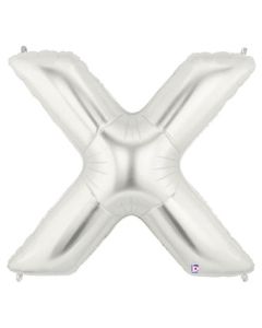 LRG SHP LETTER X SILVER MEGALOON 34" (PKG)