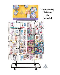 DISPLAY BLACK 120 PEG FLOOR DUAL SPINNER RACK