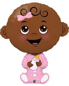 LRG SHP BABY GIRL W/DARK SKIN TONE 38" (PKG)(D) sale