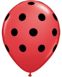 11C POLKA DOTS BIG RED W/BLACK INK (PK6)(SOLD 12'S)(D) sale
