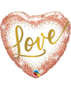 18H LOVE GLITTER HEARTS ROSE GOLD (PKG)(D) sale