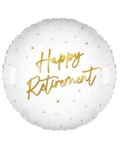 18C HAPPY RETIREMENT ELEGANT SPARKLE WHITE AND GOLD (HOLO)