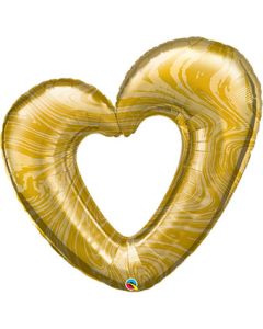 LRG SHP OPEN MARBLE HEART GOLD 42" (PKG)(D) sale