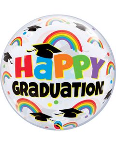 BUBBLE 22C HAPPY GRADUATION CAPS & RAINBOWS (PKG)(D) sale