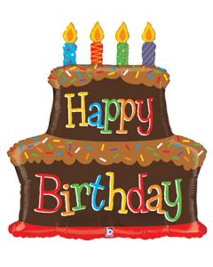 LRG SHP HB CHOCOLATE CAKE 37" (PKG)