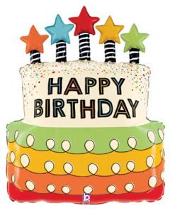 LRG SHP HB CANDLE STAR BIRTHDAY CAKE 26"