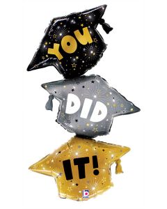 LRG SHP GRAD CAP TRIO YOU DID IT 38" (PKG)(D) sale