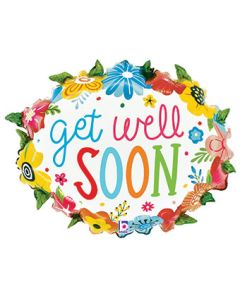 LRG SHP GET WELL FLORAL WREATH 25" (PKG)