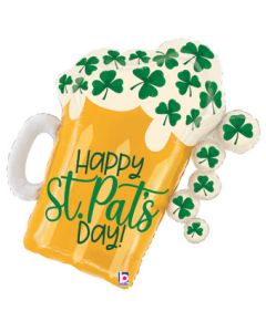 LRG SHP HAPPY ST. PAT'S DAY BEER 27" (PKG)