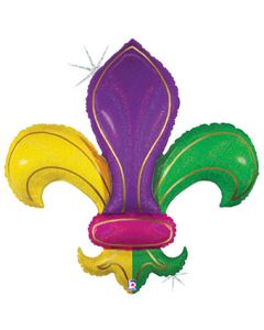 LRG SHP GLITTER COLORFUL FLEUR DE LIS (HOLO) 36" (D) sale