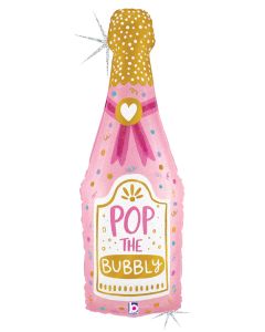 LRG SHP PINK POP THE BUBBLY CHAMPAGNE 37"(HOLO)(PKG)(D) sale