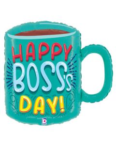 LRG SHP HAPPY BOSS'S DAY COFFEE 22" (PKG)(D) sale