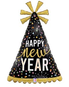 LRG SHP HAPPY NEW YEAR PARTY HAT 32" (PKG)