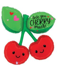LRG SHP LOVE YOU CHERRY MUCH 37" (PKG)