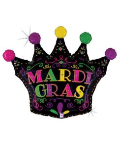 LRG SHP MARDI GRAS FILIGREE CROWN (HOLO) 30" (PKG)(D) sale