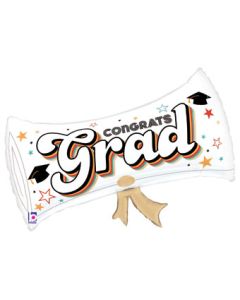 LRG SHP RETRO CONGRATS GRAD DIPLOMA 26" (PKG)(D)