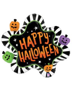 LRG SHP HAPPY HALLOWEEN STRIPED SPLAT 31" (PKG)
